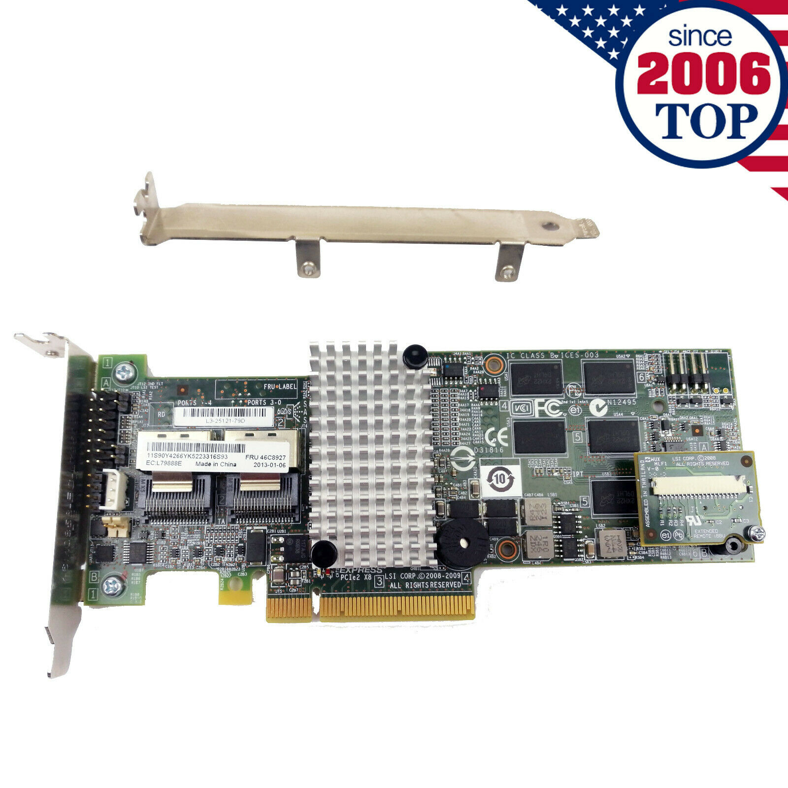 LSI IBM M5015 SAS PCIe x8 RAID Controller Card L3-25121 46C8927 LSI9260-8i US